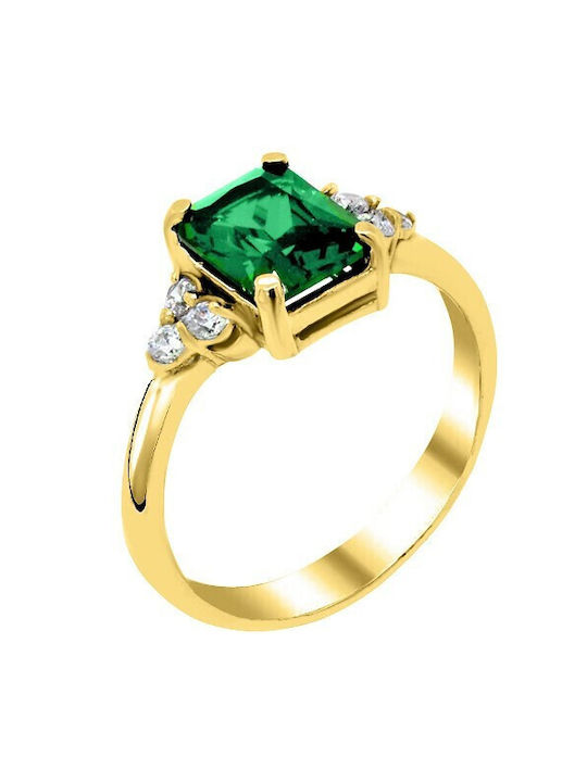 Women's Gold Ring with Zircon 14K