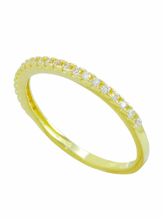 Goldjewels Дамски Пръстен Половинчат с Циркони от Злато 14K