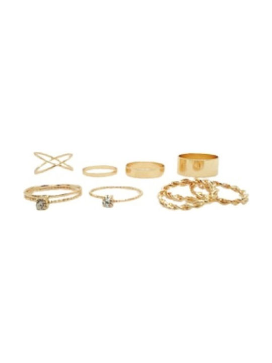 Set Women's Rings Gold Plated