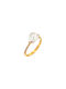 Women's Ring with Pearl & Zircon 14K