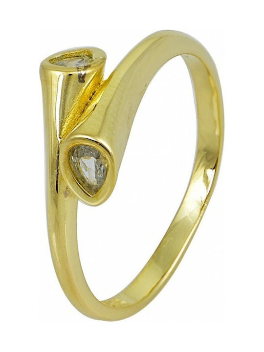 Women's Gold Plated Silver Ring with Stone