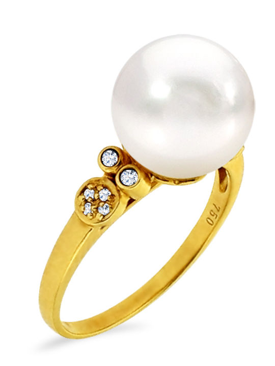 Margaritari Ring with Diamond made of Gold 18K