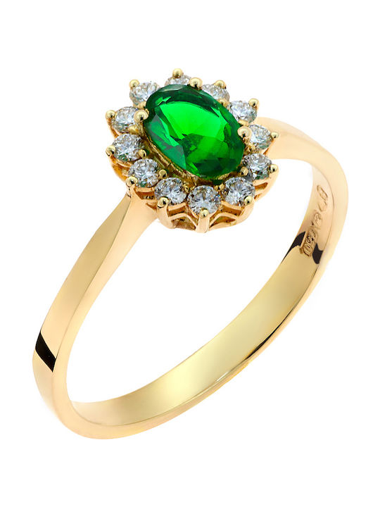 Дамски Пръстен с Камъни от Злато 18K