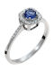 Women's White Gold Ring with Diamond 18K