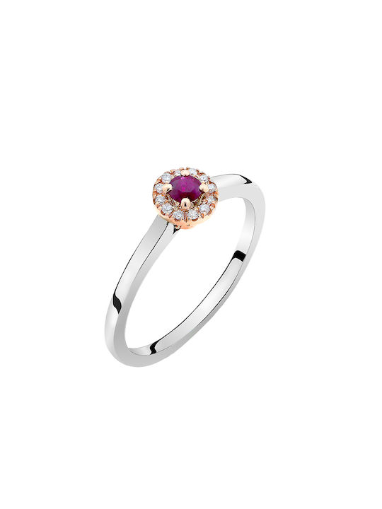 Damen Ring mit Diamanten aus Weißgold 18K