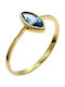 Women's Gold Ring with Zircon 14K