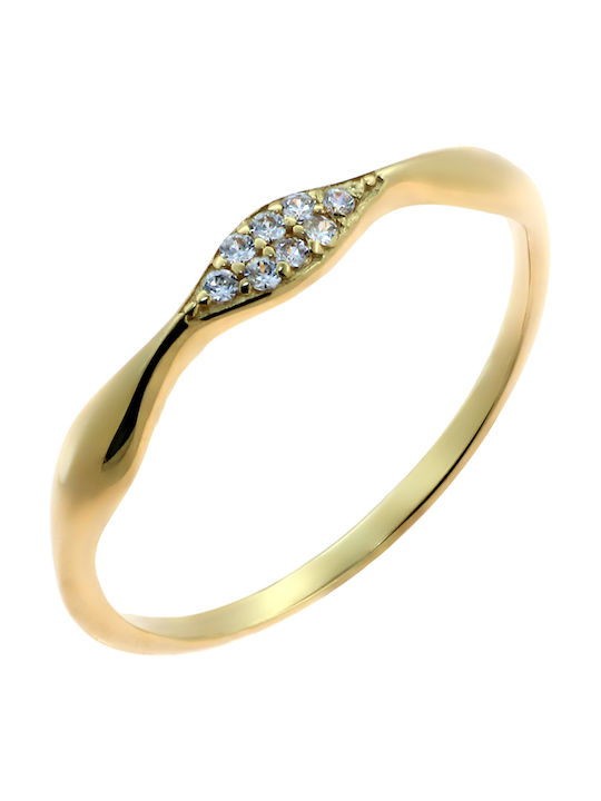 Women's Gold Ring with Zircon 14K