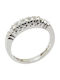 Damen Ring Halbring mit Diamant aus Weißgold 18K