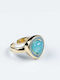 Cuoro Damen Ring mit Steinen & Emaille aus Stahl Vergoldet