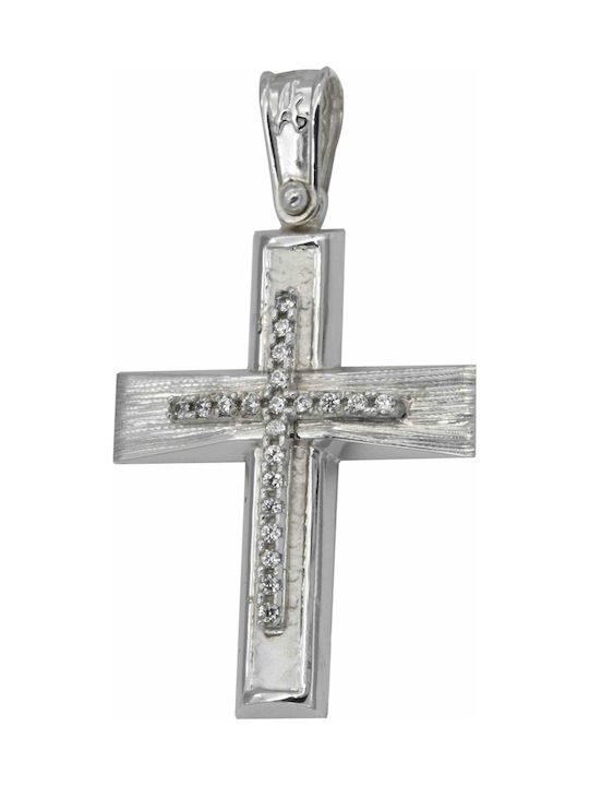 Weißgold Kreuz 14K