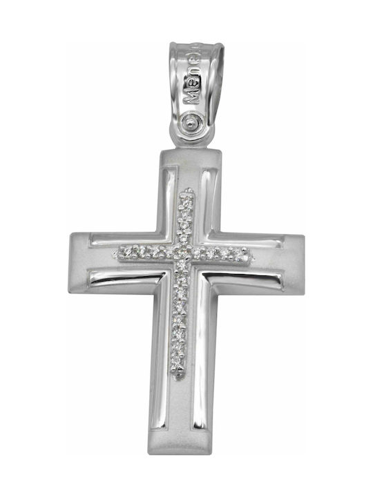 Weißgold Kreuz 14K