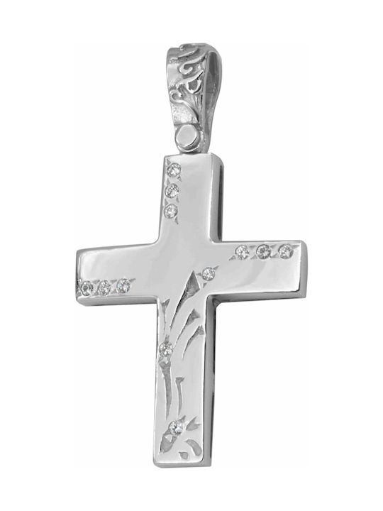 Weißgold Kreuz 14K