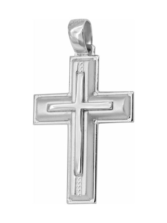 Weißgold Kreuz 14K