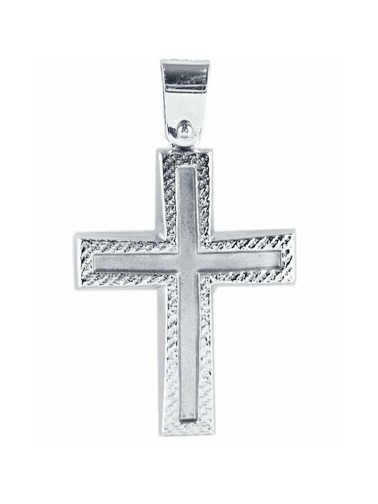 Weißgold Kreuz 14K