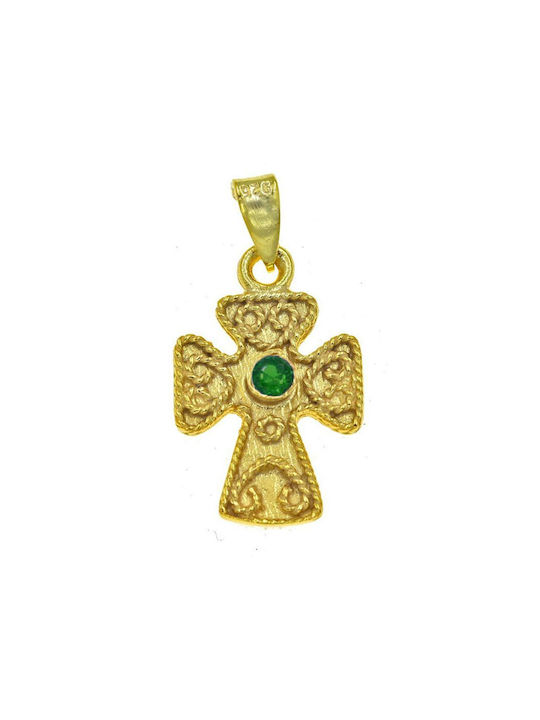 Women's Cross from Gold Plated Silver with Chain