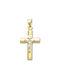 Men's Gold Cross 14K Double Sided with the Crucified