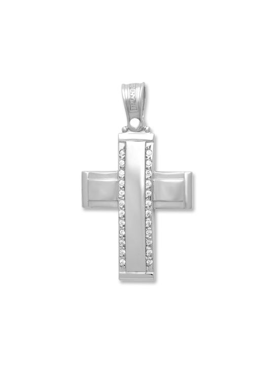 Damen Weißgold Kreuz 14K