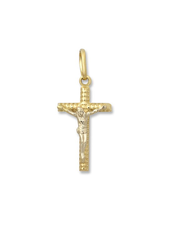 Herren Gold Kreuz 14K mit dem Gekreuzigten