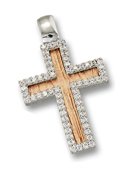 Weißgold Kreuz 14K