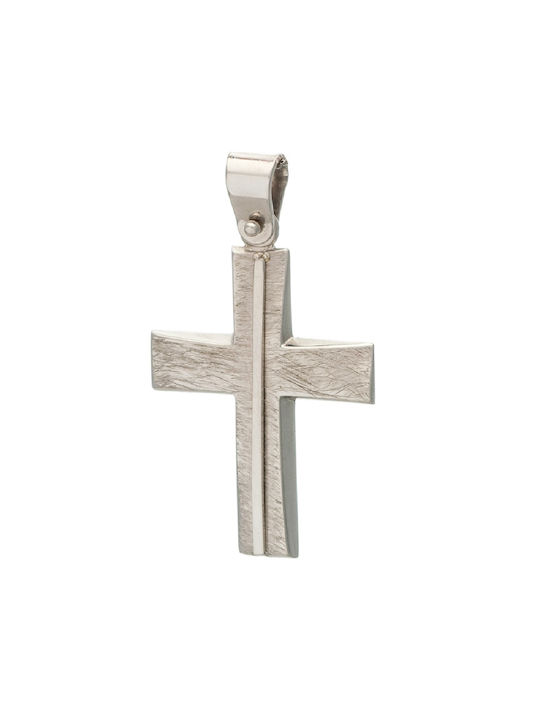 Herren Weißgold Kreuz 14K