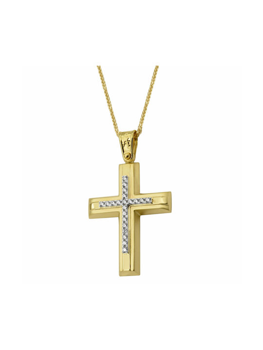 Gold Kreuz 9K mit Kette