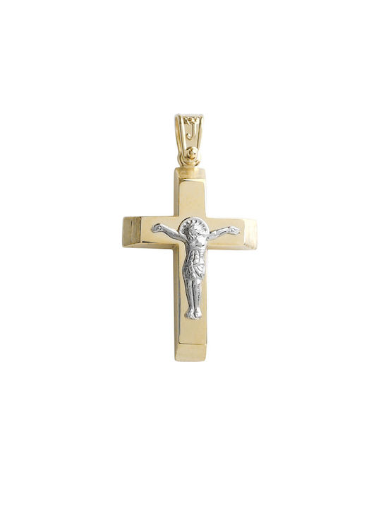 Herren Gold Kreuz 14K mit dem Gekreuzigten