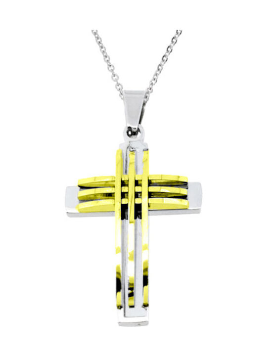 Men's Cross from Steel with Chain