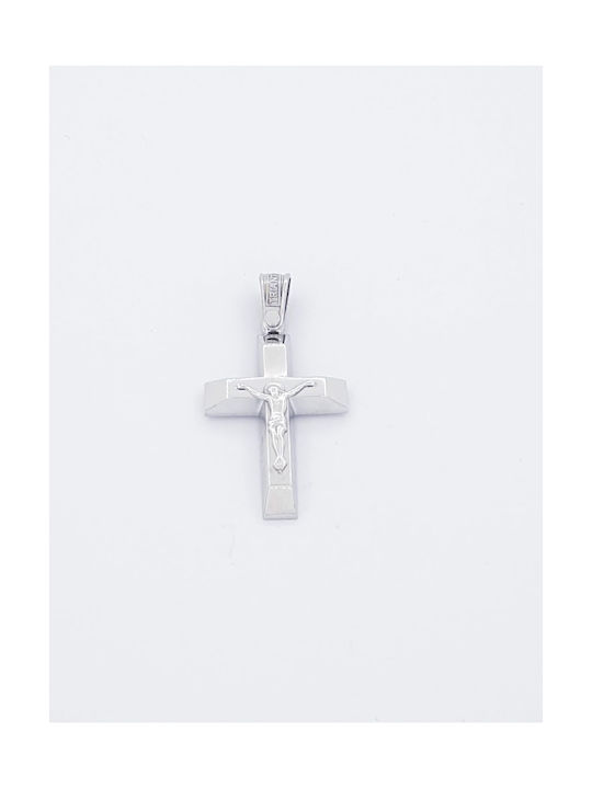 Kirkikosmima Men's White Gold Cross 14K with the Crucified