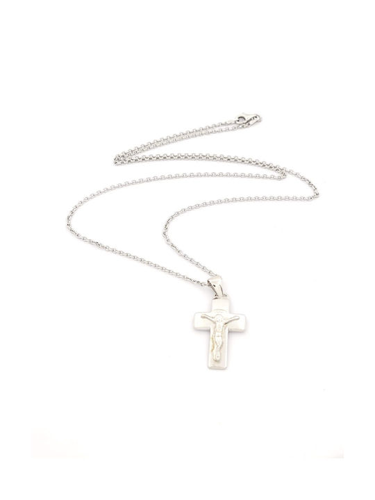 Kirkikosmima Herren Kreuz mit dem Gekreuzigten aus Silber mit Kette