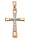 FenixJewelry Γυναικείος Ροζ Χρυσός Σταυρός 14Κ χωρίς Αλυσίδα