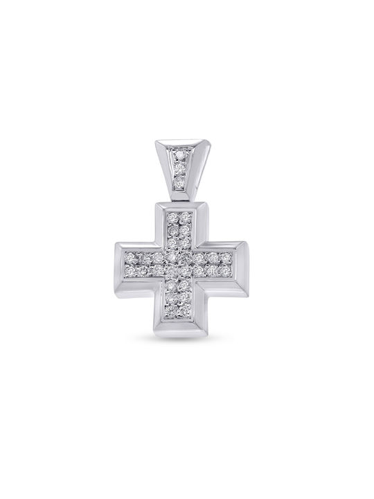 Women's White Gold Cross 18K