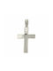 Men's White Gold Cross 14K