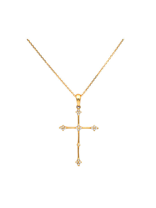 Gold Kreuz 18K mit Kette