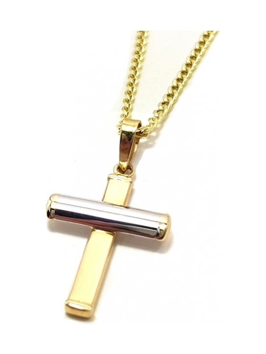 Gold Kreuz 14K Beidseitig