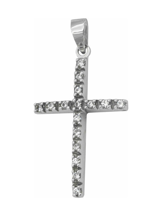 Weißgold Kreuz 14K