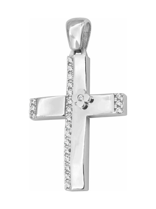 Weißgold Kreuz 14K