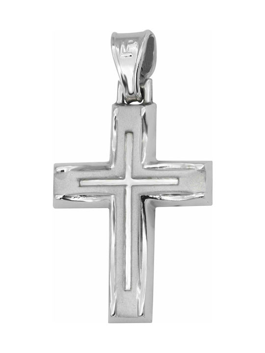 Weißgold Kreuz 14K