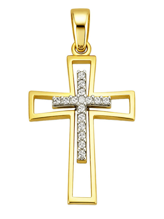 FenixJewelry Γυναικείος Χρυσός Σταυρός 14Κ χωρίς Αλυσίδα