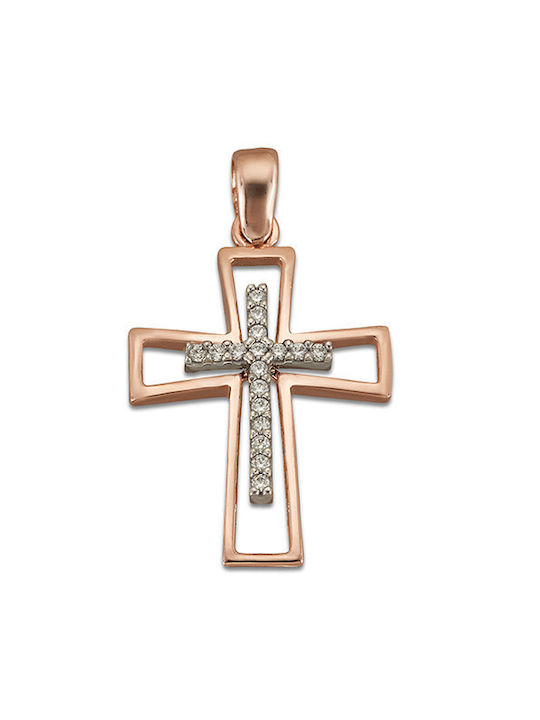 Damen Roségold Kreuz 14K