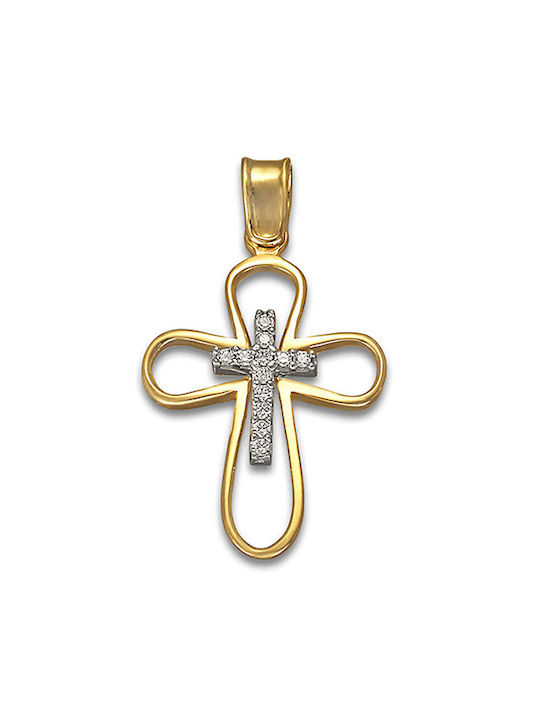 Damen Gold Kreuz 14K