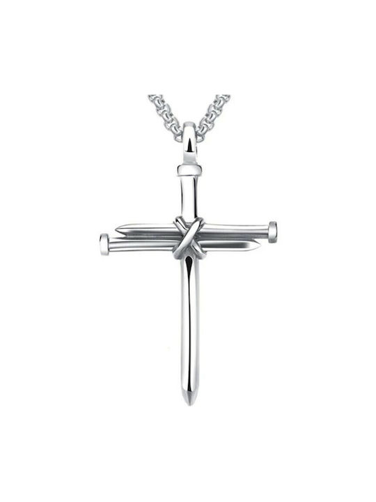 Men's Cross from Steel with Chain