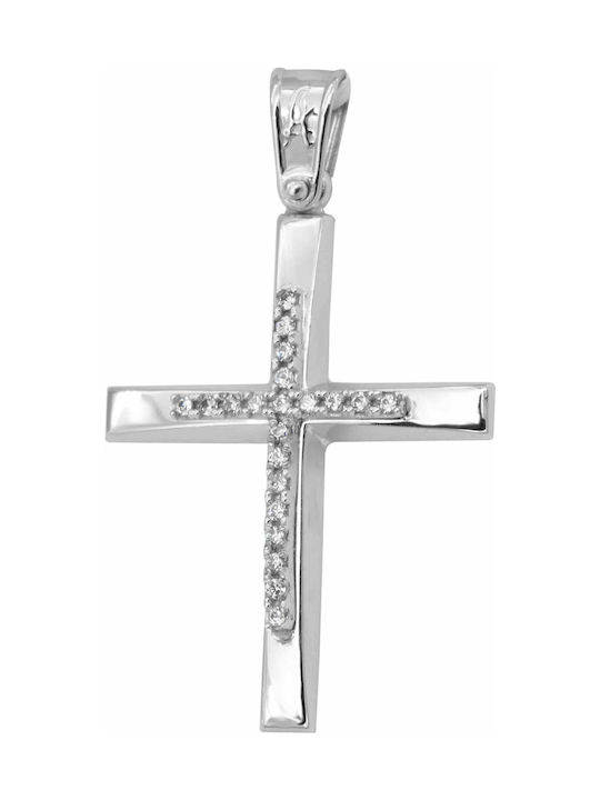 Weißgold Kreuz 14K