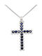 Damen Weißgold Kreuz 14K mit Kette