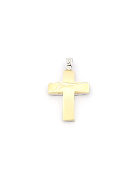 Kirkikosmima Men's Gold Cross 14K Double Sided