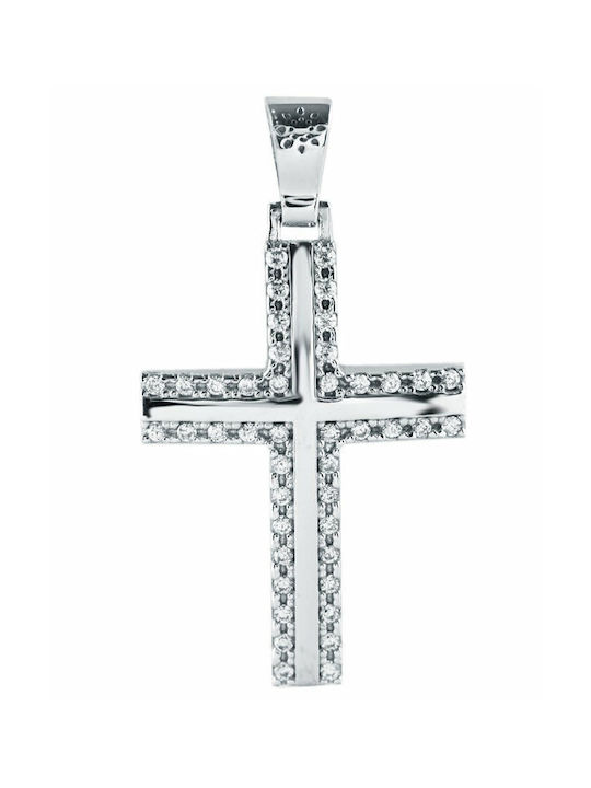 Weißgold Kreuz 14K