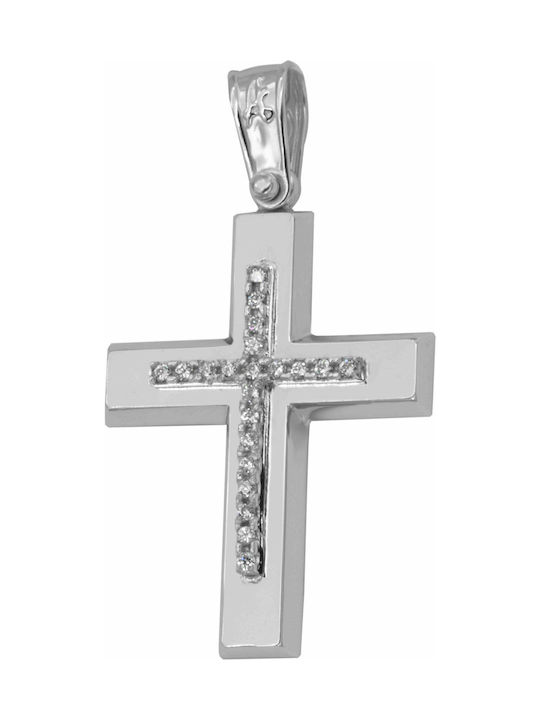 Weißgold Kreuz 14K