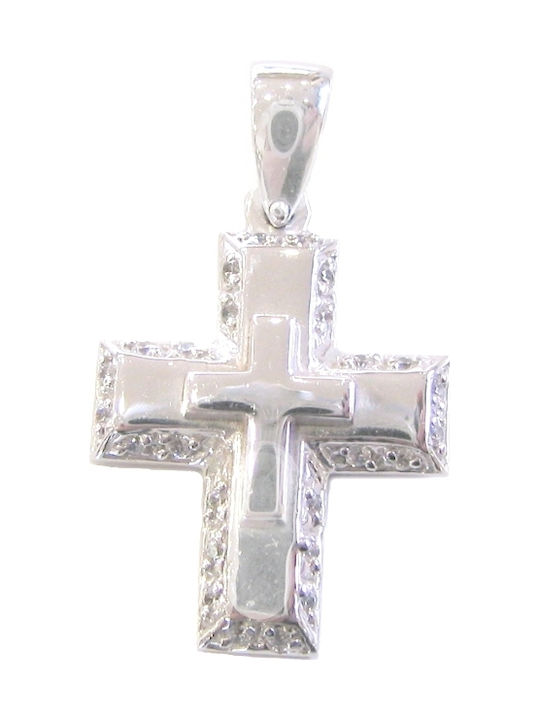 Weißgold Kreuz 14K