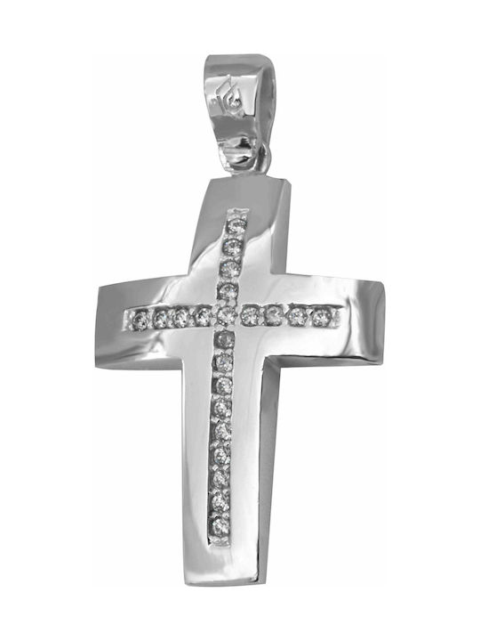 Weißgold Kreuz 14K