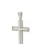 Men's White Gold Cross 14K