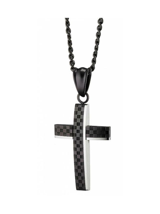 Men's Cross from Steel with Chain